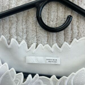Zara Ivory Scalloped Blouse